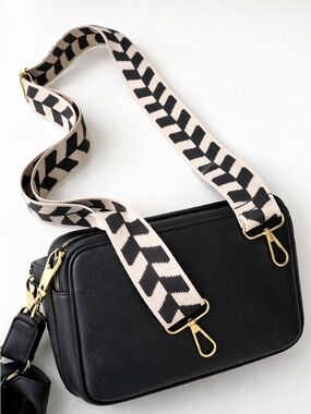 Detachable Chevron Strap in Black & Cream NEW & in waterproof bag